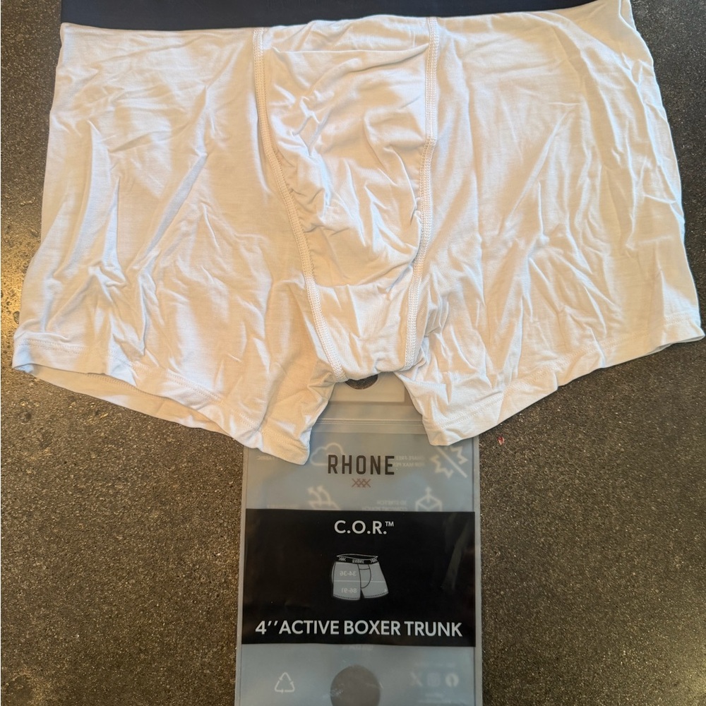 Rhone White Active 4” Boxer Trunk